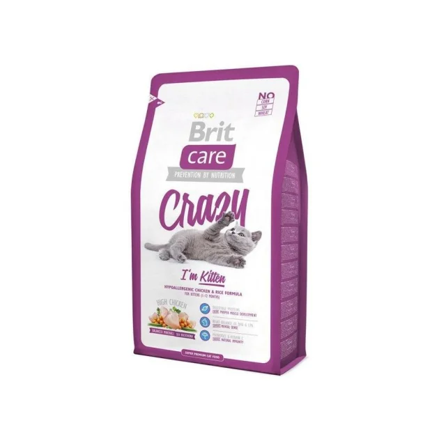 Сухой корм Brit Care Cat Crazy I am Kitten, для котят (1-12 месяцев), 2 кг