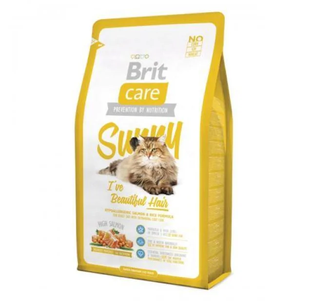 Сухой корм Brit Care Cat Sunny I have Beautiful Hair, для кошек, 2 кг