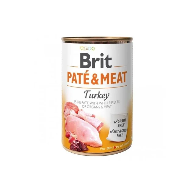 Консервы Brit Paté & Meat Dog, для собак, с индейкой, 400 г