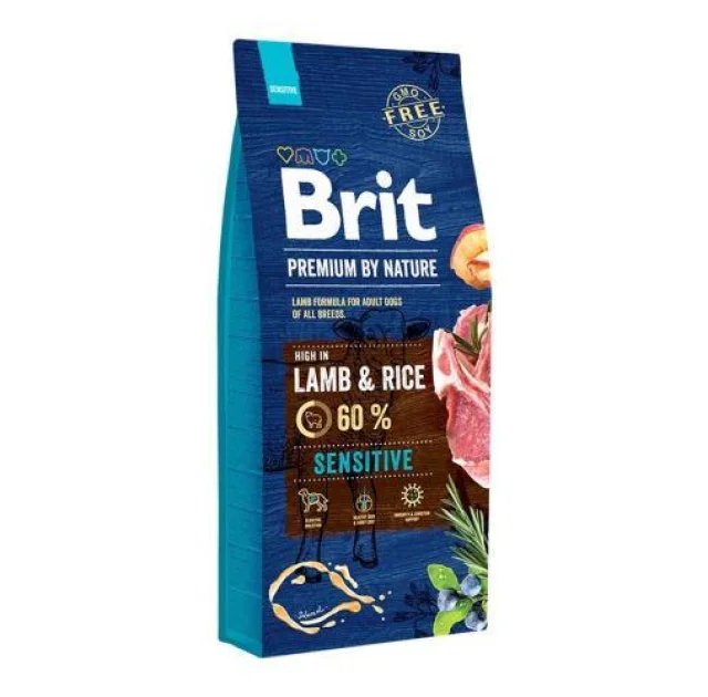 Сухий корм Brit Premium Dog Sensitive Lamb для собак з чутливим травленням, 15 кг