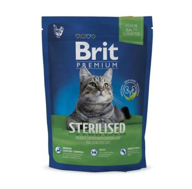 Сухой корм Brit Premium Cat Sterilized, для стерилизованных кошек, с курицей, 1.5 кг