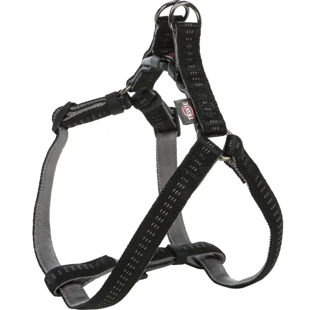 Шлея Trixie Softline Elegance XS-S для собак, 30-40 см, 10 мм, черный/графит