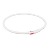 Ошейник светящийся Trixie USB для собак, 70 см, 10 мм, белый