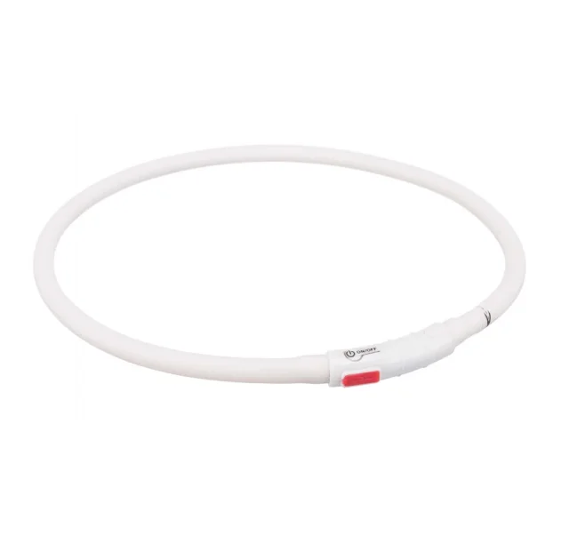 Ошейник светящийся Trixie USB для собак, 70 см, 10 мм, белый