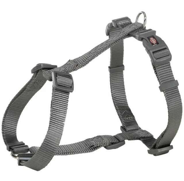 Шлея Trixie Premium H-Harness для собак, 20-32 см, 10 мм, размер XXS-XS, графит