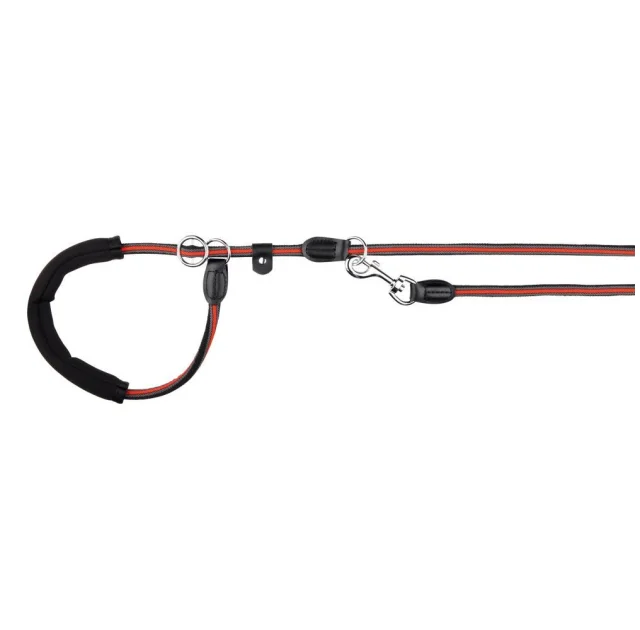 Поводок с ошейником-удавкой Trixie Fusion, для собак, 1.9 м, 13 мм, черный/оранжевый