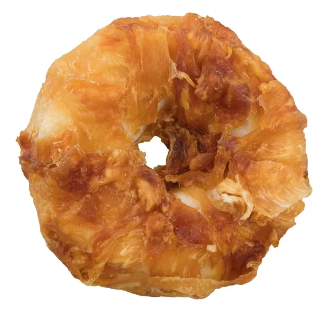 Жевательное кольцо Trixie - Denta Fun курица, для собак, 6 см, 55 г, упаковка 100 шт.