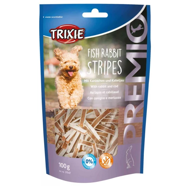 Їстівні палички Trixie Fish Rabbit Stripes для собак, кролик з тріскою, 100 г