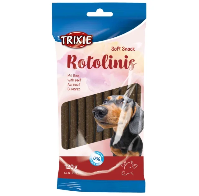 Кручені палички Trixie Rotolinis для собак, яловичина, 12 см, 120 г, 12 шт