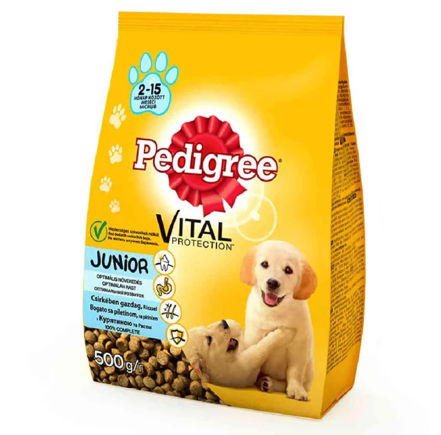 Сухой корм Pedigree для щенков, с курицей и рисом, 500 г