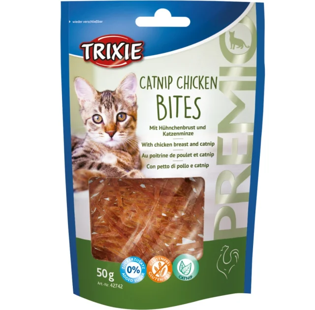 Лакомство Trixie Catnip Chicken Bites для кошек, курица, кошачья мята, 50 г