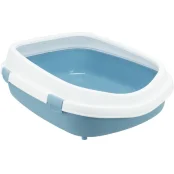 Туалет с рамкой Trixie Primo XXL для кошек, сине-белый, 56×25×71 см