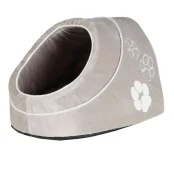 Лежак-пещера Trixie Nica для кошек и собак, серый с лапами, 34×28×41 см