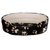 Лежак Trixie Charly для собак, принт собачих лапок, чорний, 70×62 см