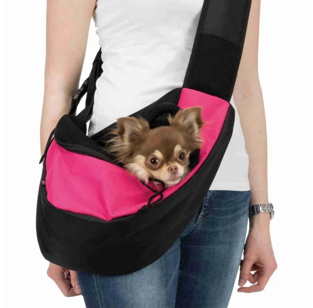 Слинг-переноска Trixie Sling для собак до 5 кг, розово-чёрный, 50×25×18 см