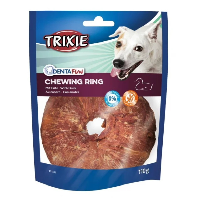 Жевательное кольцо Trixie - Denta Fun утка, для собак, 10 см, 110 г