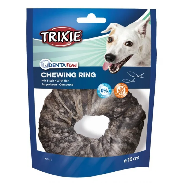 Жувальне кільце Trixie Denta Fun для собак, з рибою, 10 см, 110 г