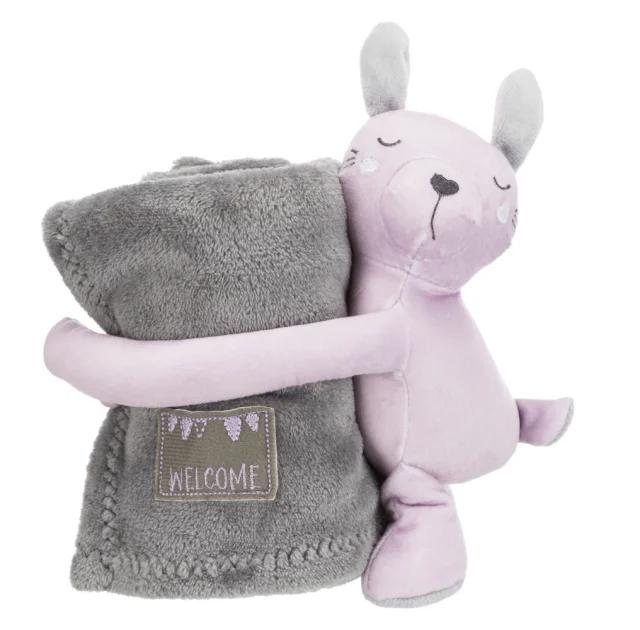 Набір Trixie Junior килимок і кролик, для собак, плюш, сіро-бузковий, 75×50 см