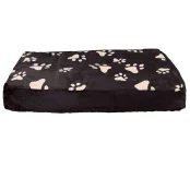 Лежак-матрас Trixie Winny для собак, принт лапки, чёрный, 80×55 см