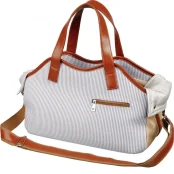 Сумка-переноска Trixie Amber для кошек и собак до 5 кг, сине-белая с коричневым, 20×27×42 см