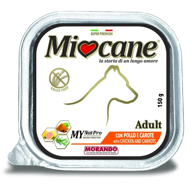 Вологий корм Morando MioCane Adult Chicken & Carrots для собак, з куркою і морквою, 150 г