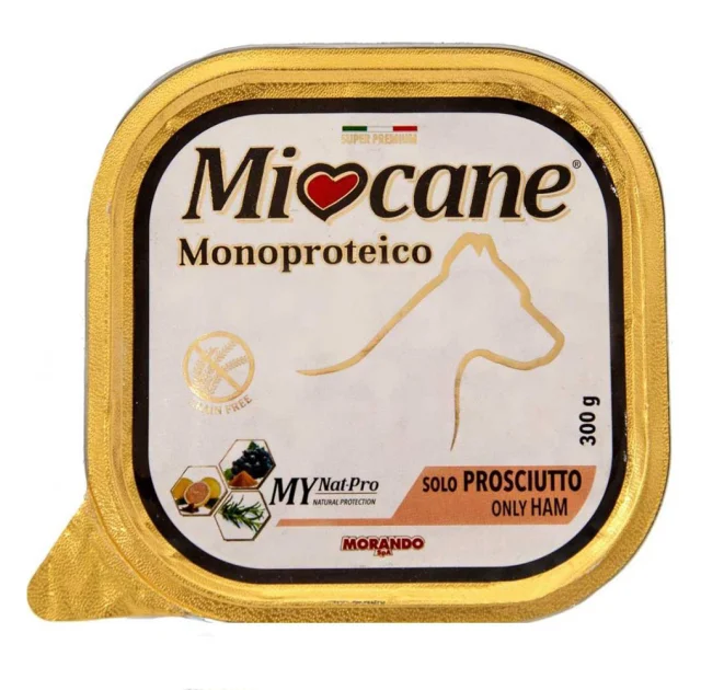 Вологий беззерновой корм Morando MioCane Monoproteico Only Ham для собак, з прошутто, 300 г