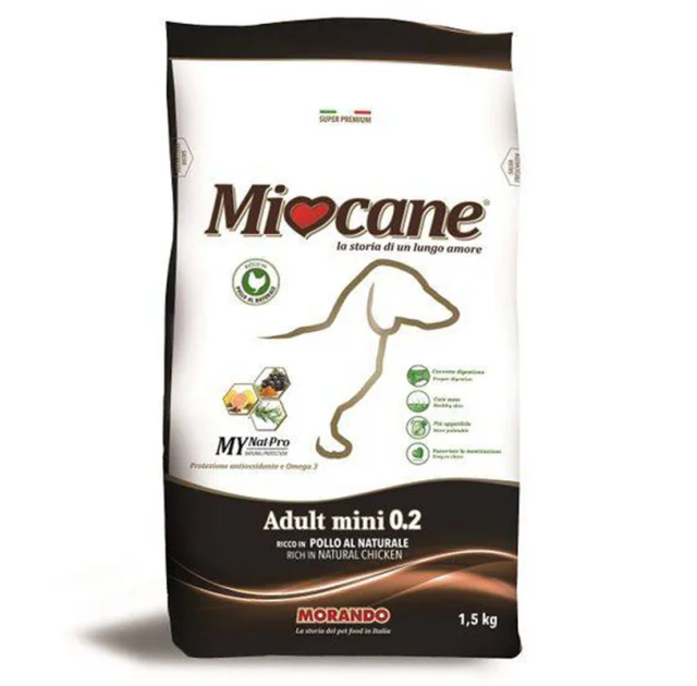 Сухой корм Morando MioCane Adult Mini Chicken для собак мелких пород, с курицей, 1.5 кг