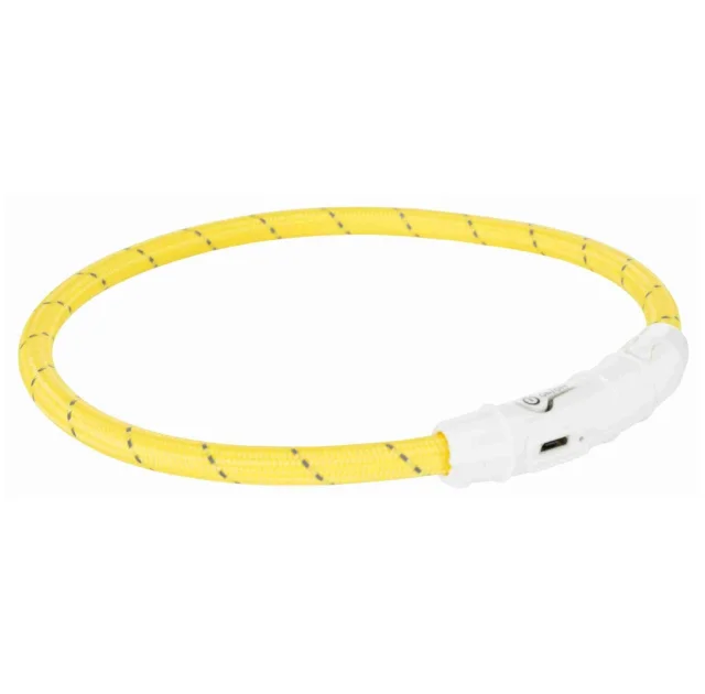 Ошейник светящийся Trixie Flash USB, 35 см, для собак, 7 мм, желтый