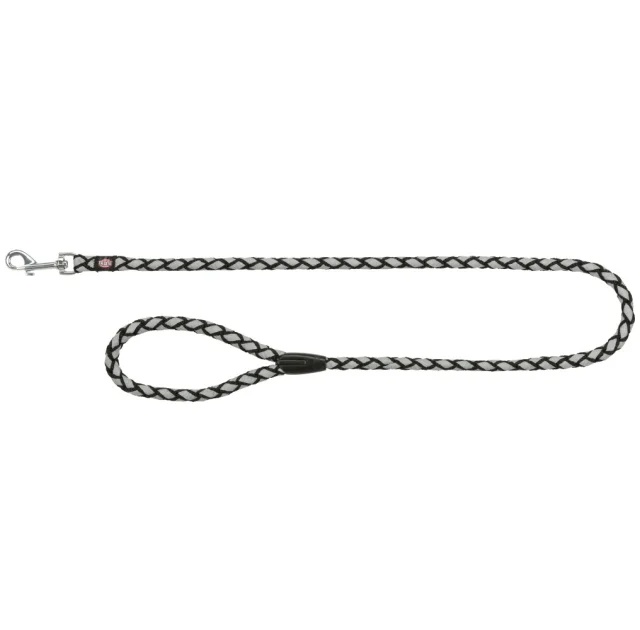 Поводок Trixie Cavo Reflect Lead для собак, светоотражающий, плетёный, размер S-M, 1 м/12 мм, чёрный