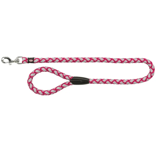 Поводок Trixie Cavo Reflect Lead для собак, светоотражающий, плетёный, размер L-XL, 1 м/18 мм, фуксия