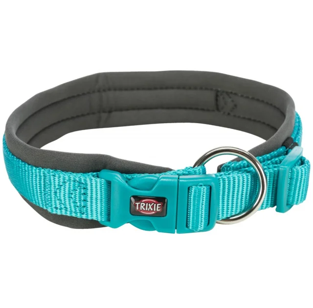 Ошейник Trixie Premium S-M, для собак, 35-42 см, 15 мм, океан/графит