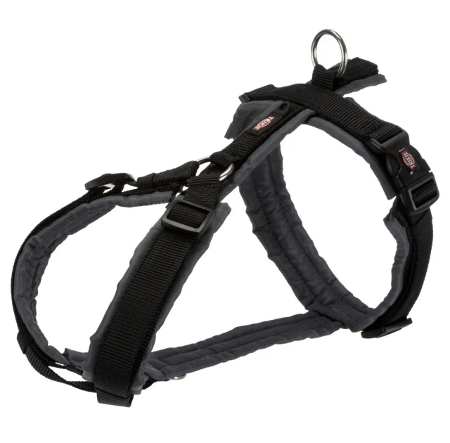 Шлея Trixie Premium Trekking Harness для собак, 62-74 см, 25 мм, размер M-L, черный-графит