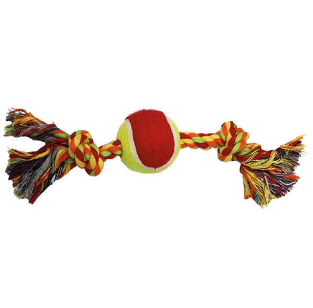 Игрушка Croci канат грейфер с тенисным мячом, для собак, 30.5×6 см
