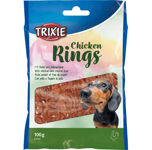 Ласощі Trixie курячі кільця, для собак, 100 г