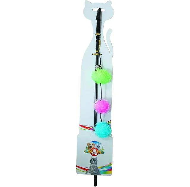 Игрушка Croci дразнилка с бумбонами, для кошек, 46 см
