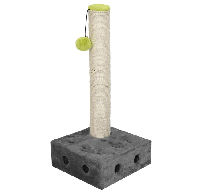 Когтеточка Croci Interactive Cheese с игрушкой, для котов, плюш/сезаль, 25×25×51.5 см