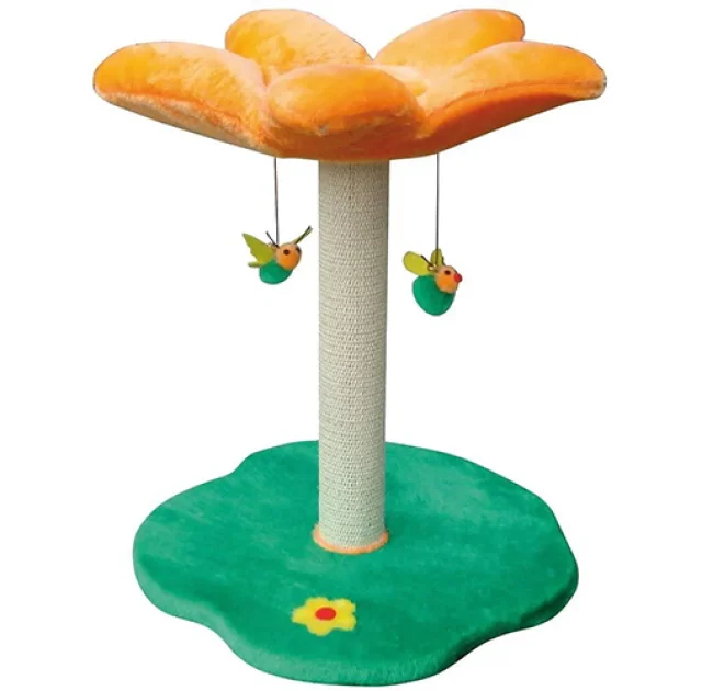 Когтеточка Croci Tree Flowers Primrose примула на подставке, для котов, 45×45×56 см