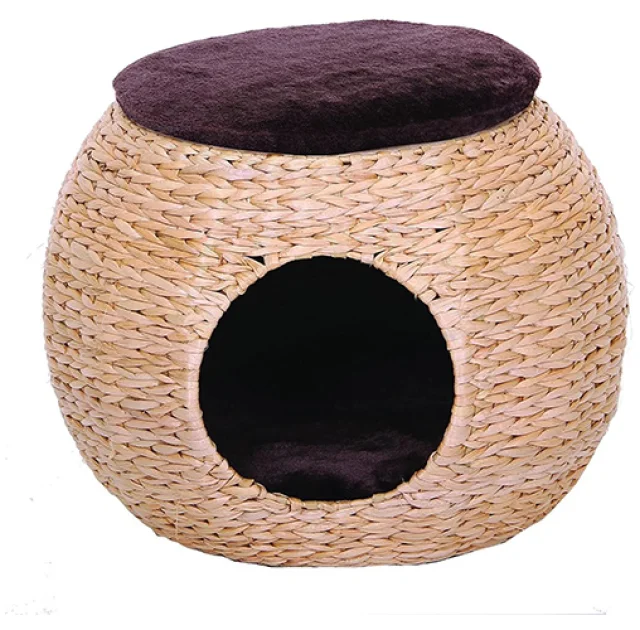 Когтеточка-пуф Croci Nutshell с домиком, для котов, 50×45 см