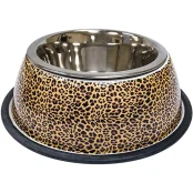 Миска Croci Animalier Leopard для собак, нержавейка с резиновым основанием, 370 мл, 20 см