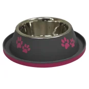 Миска Croci No Spill для кошек и собак, с бортиком от муравьев, пластик/нержавейка, серая, 800 мл, 20 см