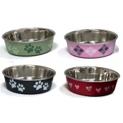 Миска Croci Roxy для кошек и собак, нержавейка, глазурь, 750 мл, 14 см