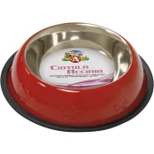 Миска Croci на резинке, для собак, нержавейка, красная, 700 мл, 23 см