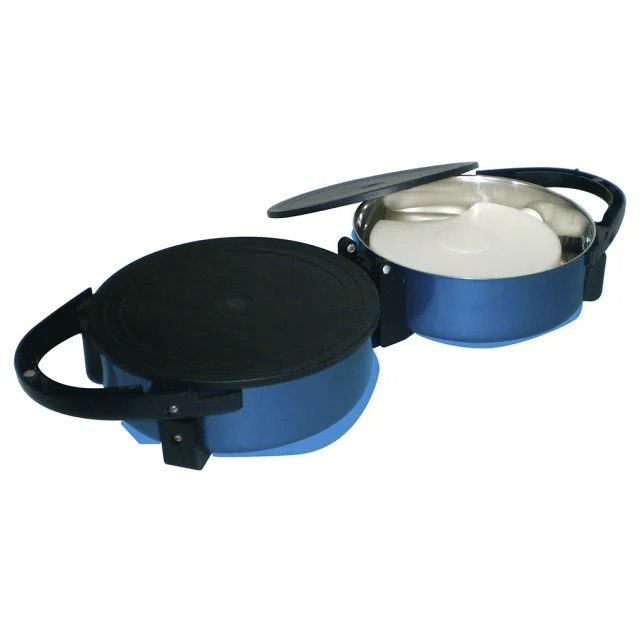 Набор для пикника Croci Picnic Set 2 миски с крышками, для собак, с магнитным держателем, голубой, 1.89 л