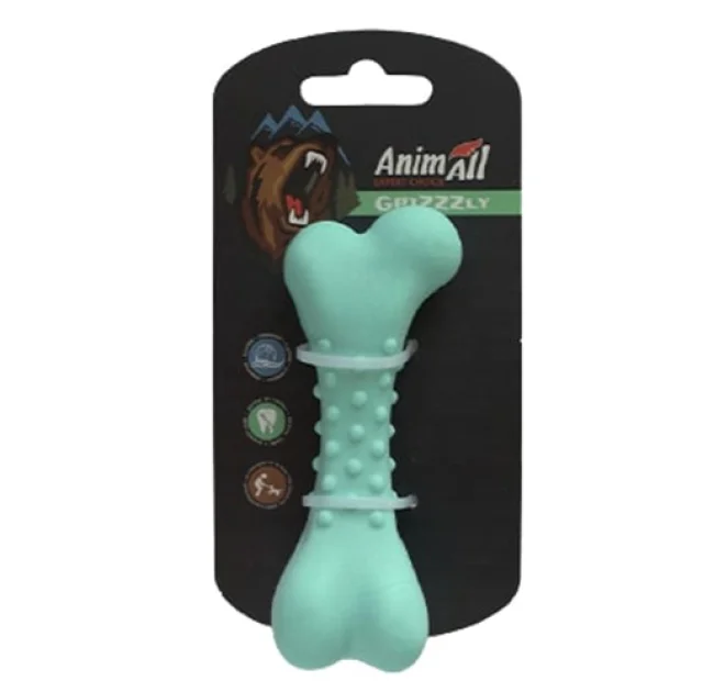 Іграшка AnimAll GrizZzly для собак, кістка, зелена, 11 × 4.7 см