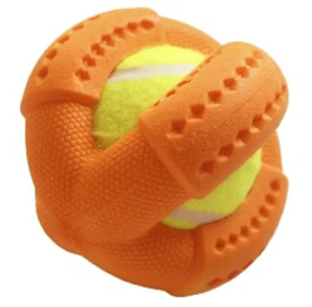 Іграшка AnimAll GrizZzly для собак, тенісний м'яч, жовто-помаранчевий, 9.2 см