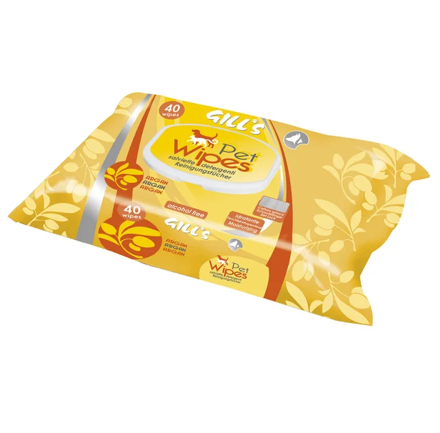 Вологі серветки Croci Gill's Argan для котів  і собак, з ароматом аргана, 40 шт