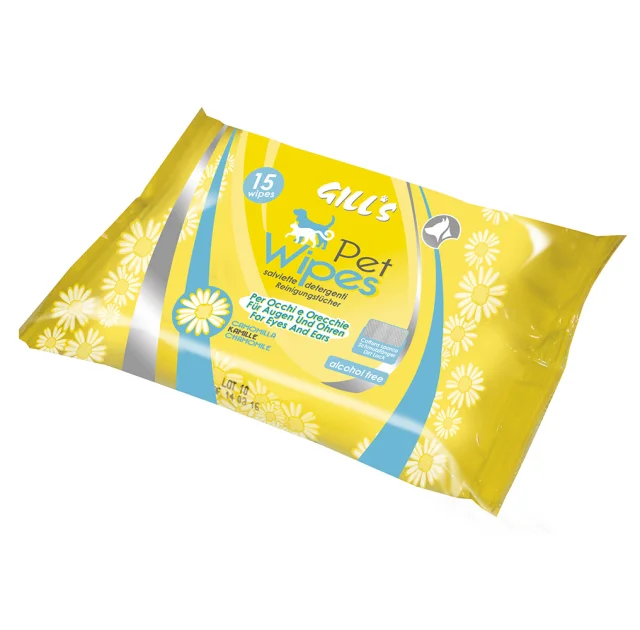 Вологі серветки Croci Gill's Pocket Chamom для котів  і собак, кишенькові, 15 шт