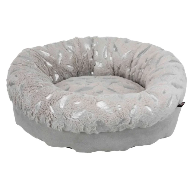 Лежак Trixie Feather Bed для собак, принт срібне перо, сірий, 50 см
