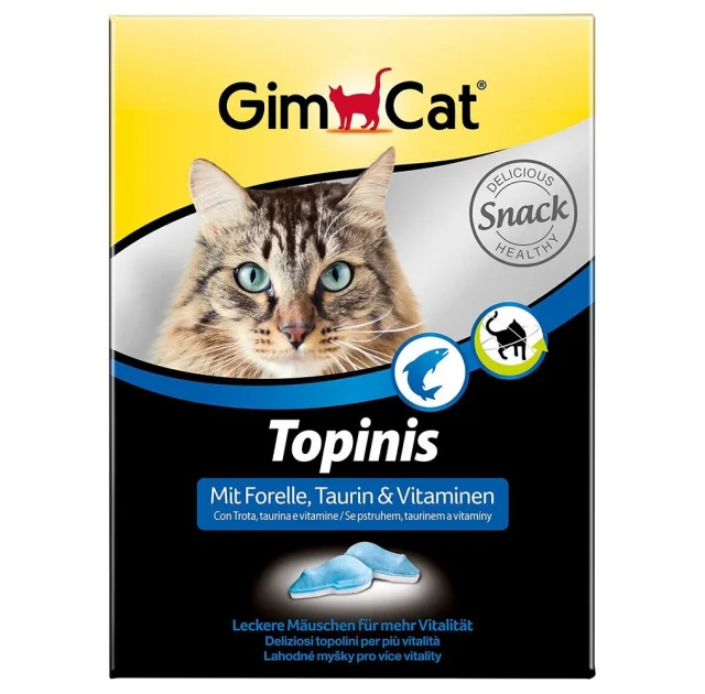 Вітаміни Gimcat Topinis для котів, з фореллю, 180 табл, 220 г
