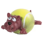 Игрушка тигр с телом-мячом Fox для собак, резина, 9 см